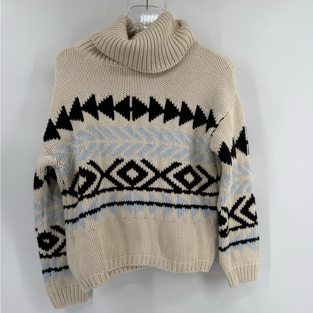 Burgess Sweater Turtleneck cotton cashmere blend size medium‎